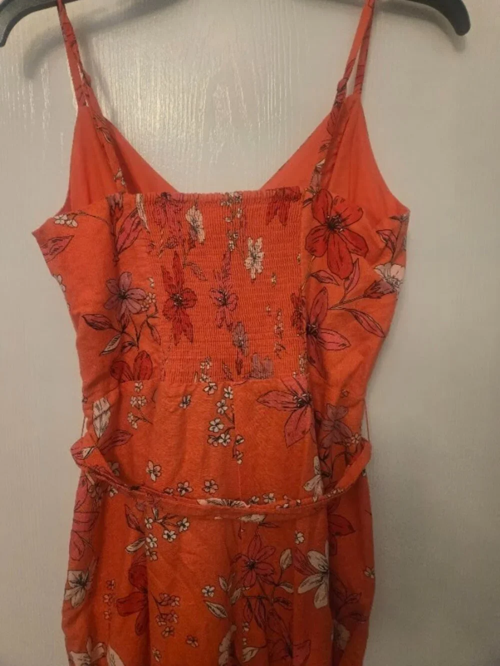 Banana Republic orange floral linen blend jumpsuit Size 12P - Picture 6 of 8